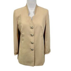 Stunning Moshita Beige Blazer Size 12 Beautiful Jacket Long Line NWOT